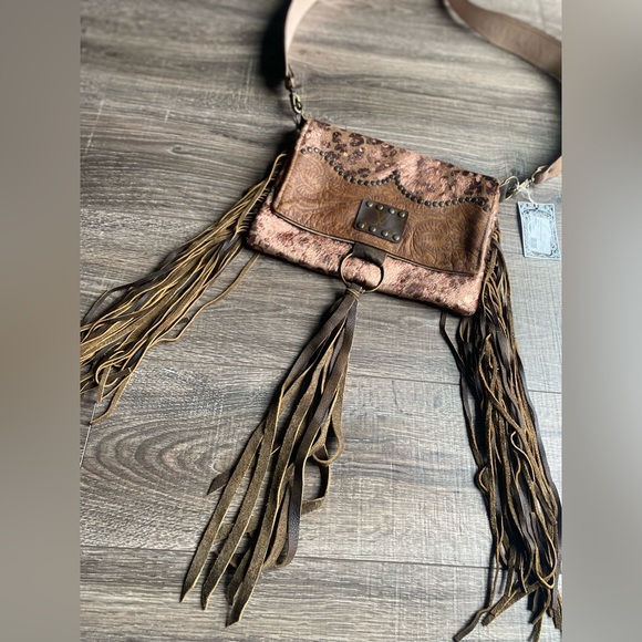 Keep It Gypsy LV western style crossbody calf hair and leather purse NWT - Picture 8 of 14